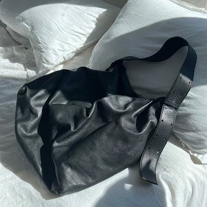 COS black leather hobo bag